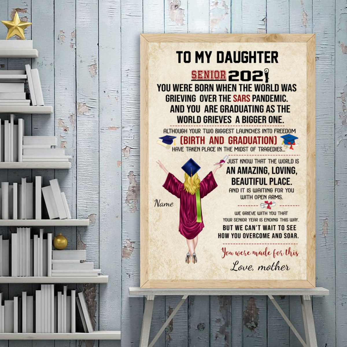 Senior 2021 Graduation Personalized Poster – Girl Version