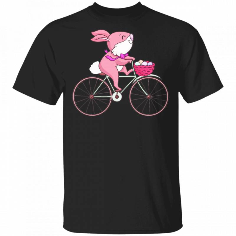 Bunny Riding Bicycle Easter Eggs Funny Easter Gifts T-Shirt