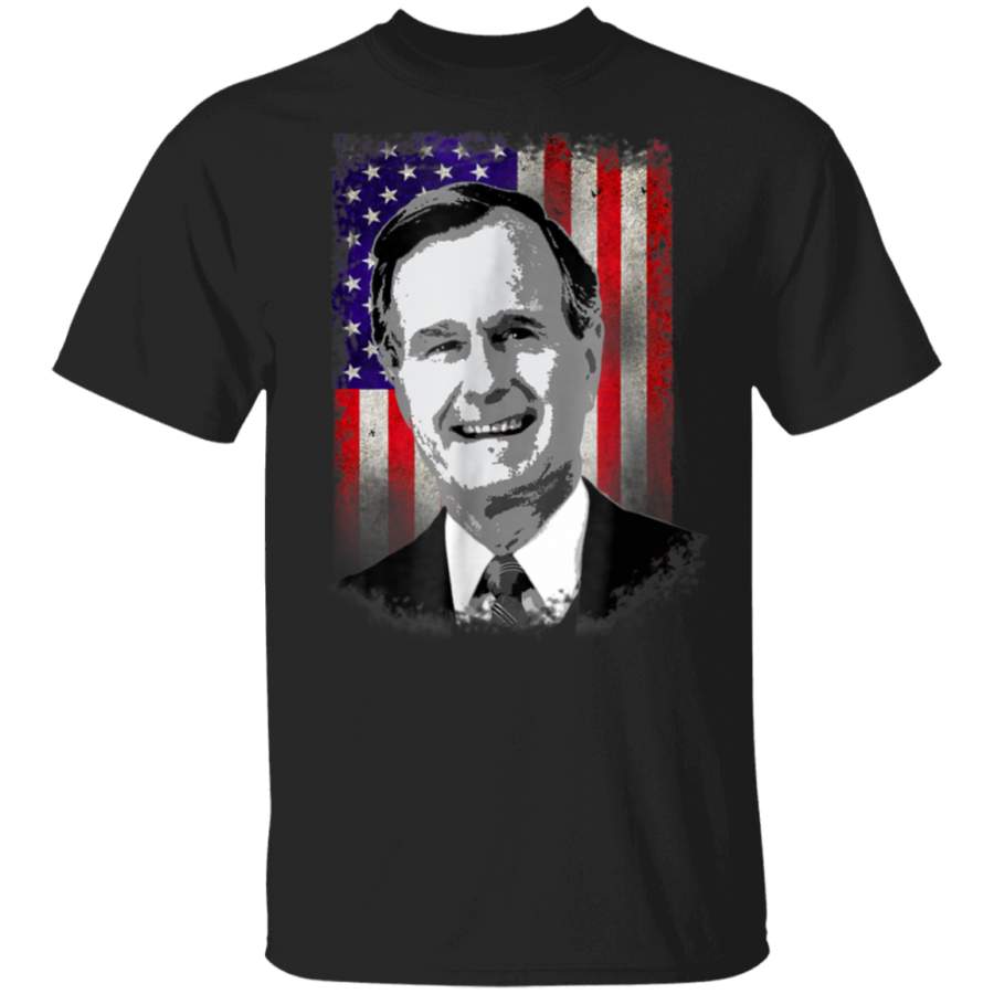 41st US President George H W Bush Sr US Flag TShirt