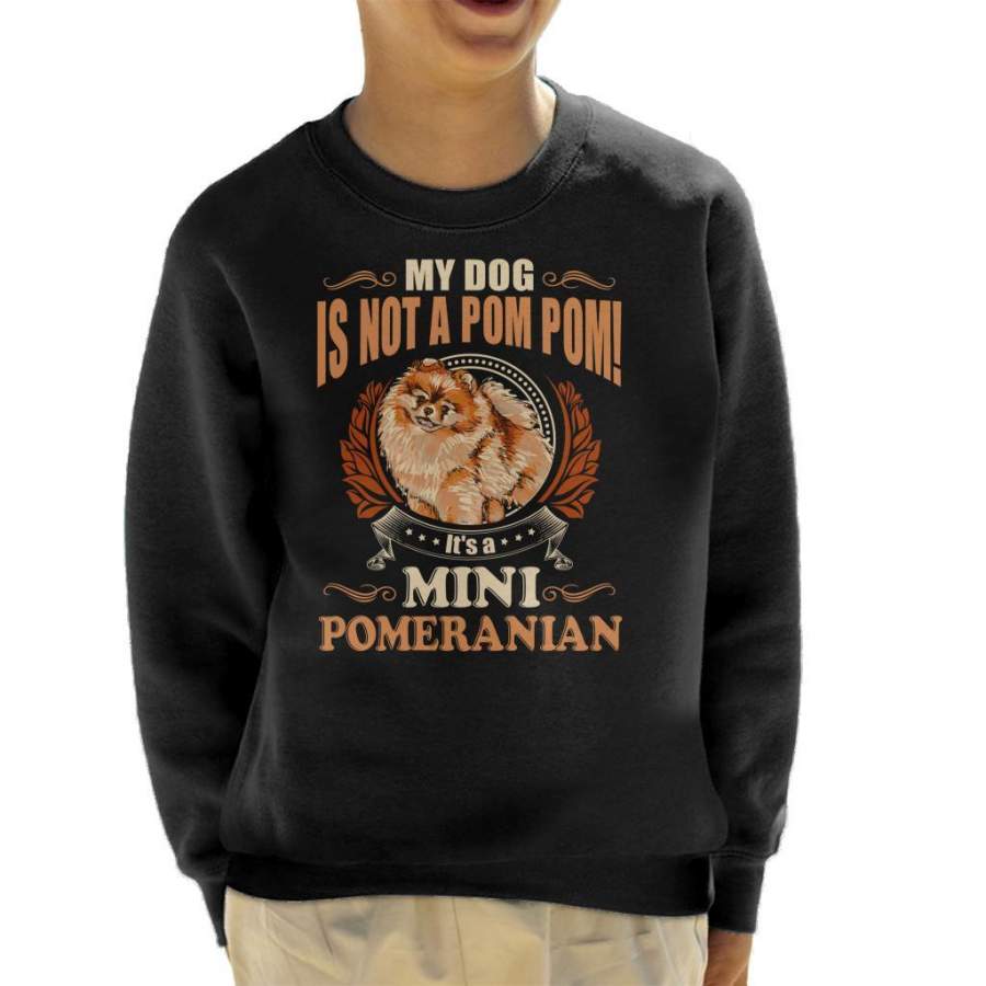 My Dog Is Not A Pom Pom Its a Mini Pomeranian Kid’s Sweatshirt
