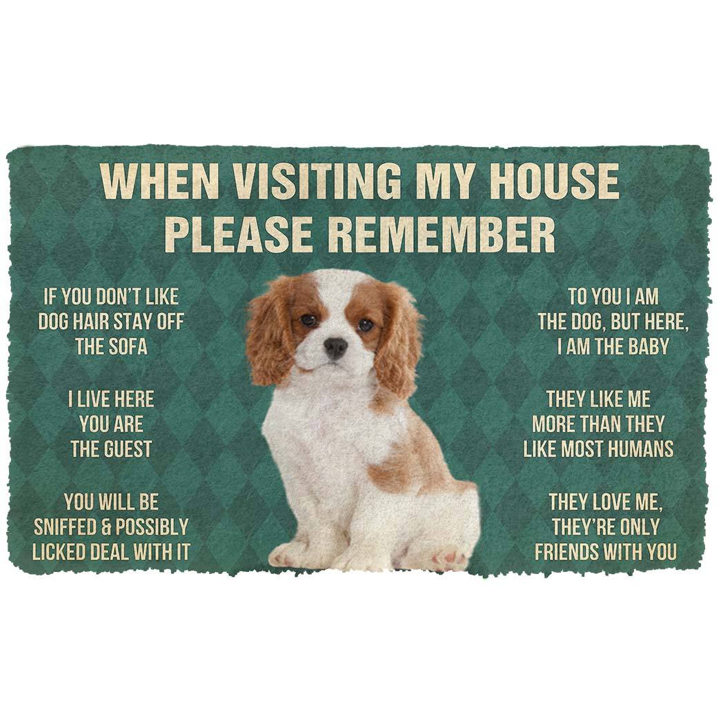 Gearhumans  Gearhuman 3D Please Remember Cavalier King Charles Spaniel Dogs Puppy Dogs House Rules Custom Doormat