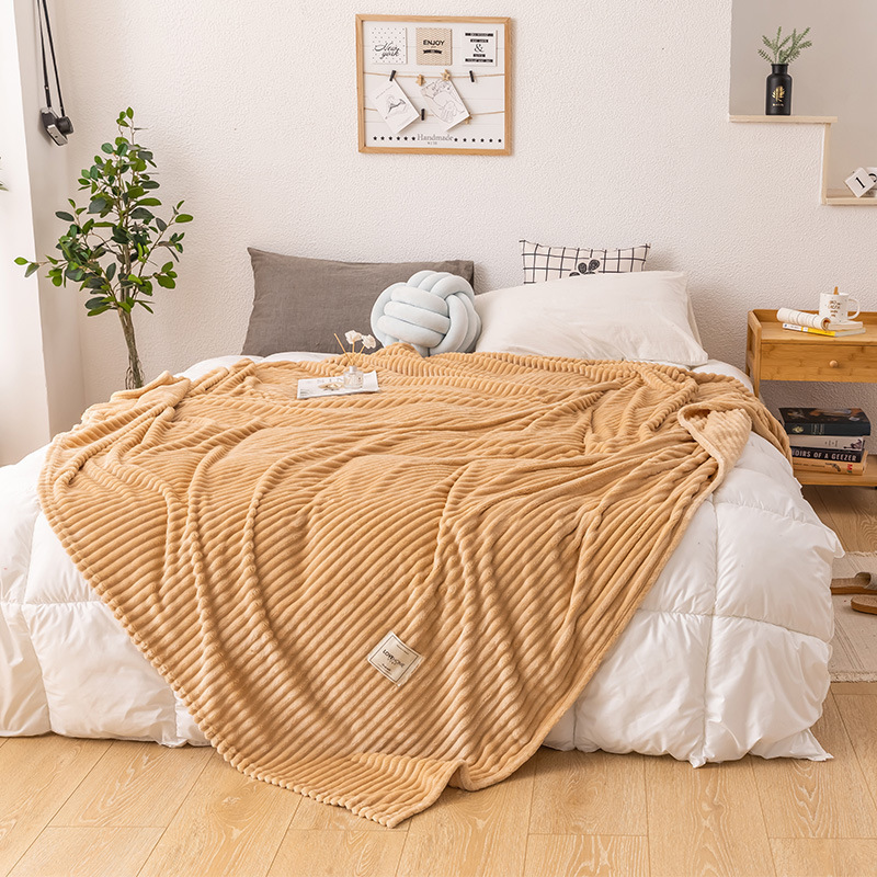 Bed Blankets Solid Yellow-green Soft and Soft Flannel Blankets on The Bed Thick Blankets and Blankets alx