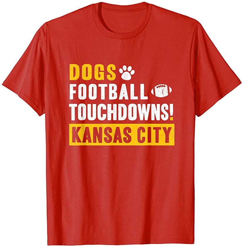 KC Dog Touchdown Football Kansas City Gift for Kc Dog Lover T-Shirt