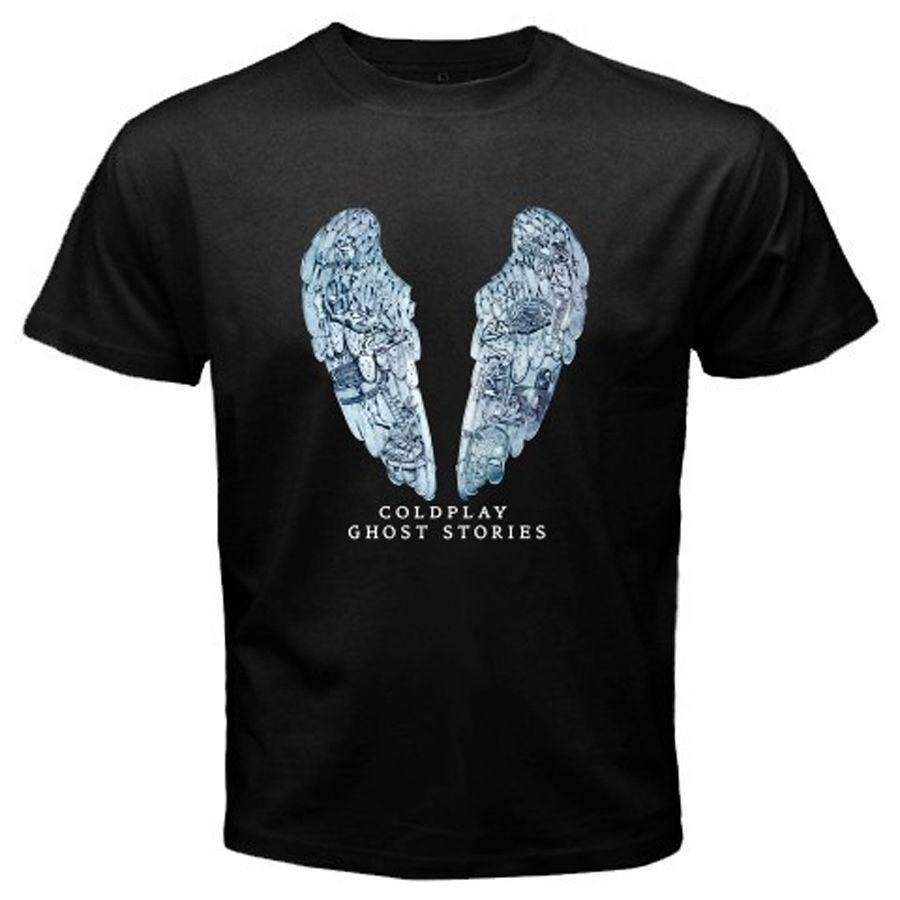 COLDPLAY Ghost Stories British Rock Band Logo Men’s Black T-Shirt Size ...