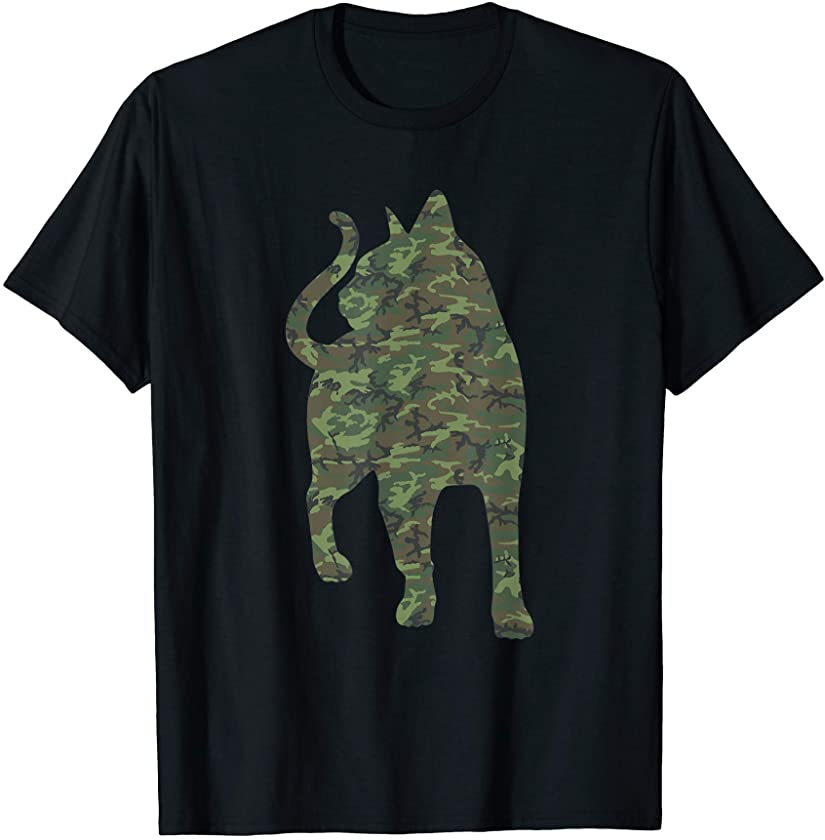 Military Abyssinian Camo Print US Kitten Veteran Men Gift T-Shirt