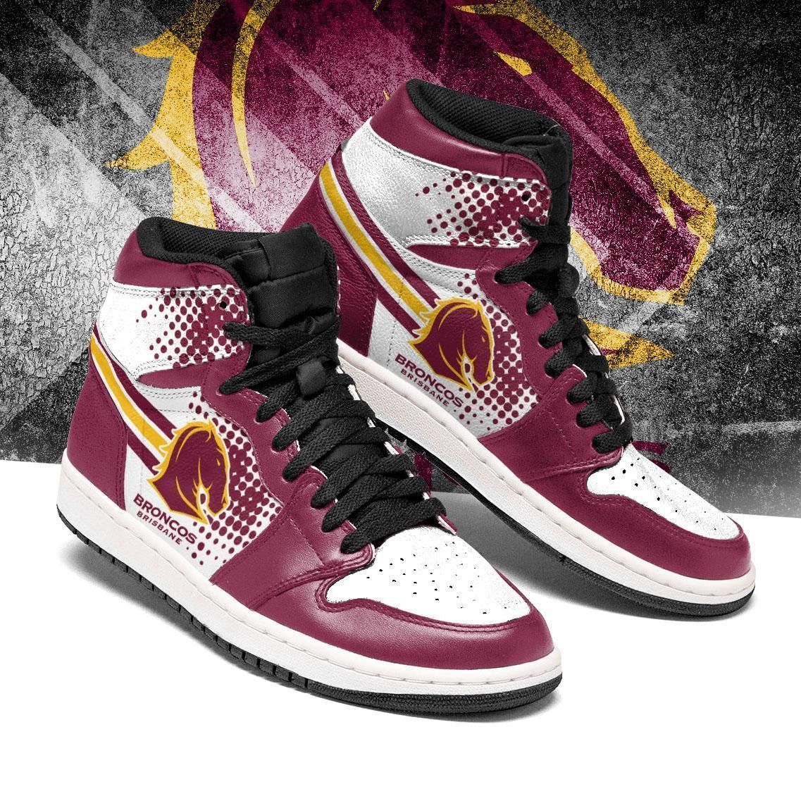 Brisbane Broncos Nrl Air Jordan Sneakers Team Custom Design Shoes Sport Eachstep Gift For Men And Women