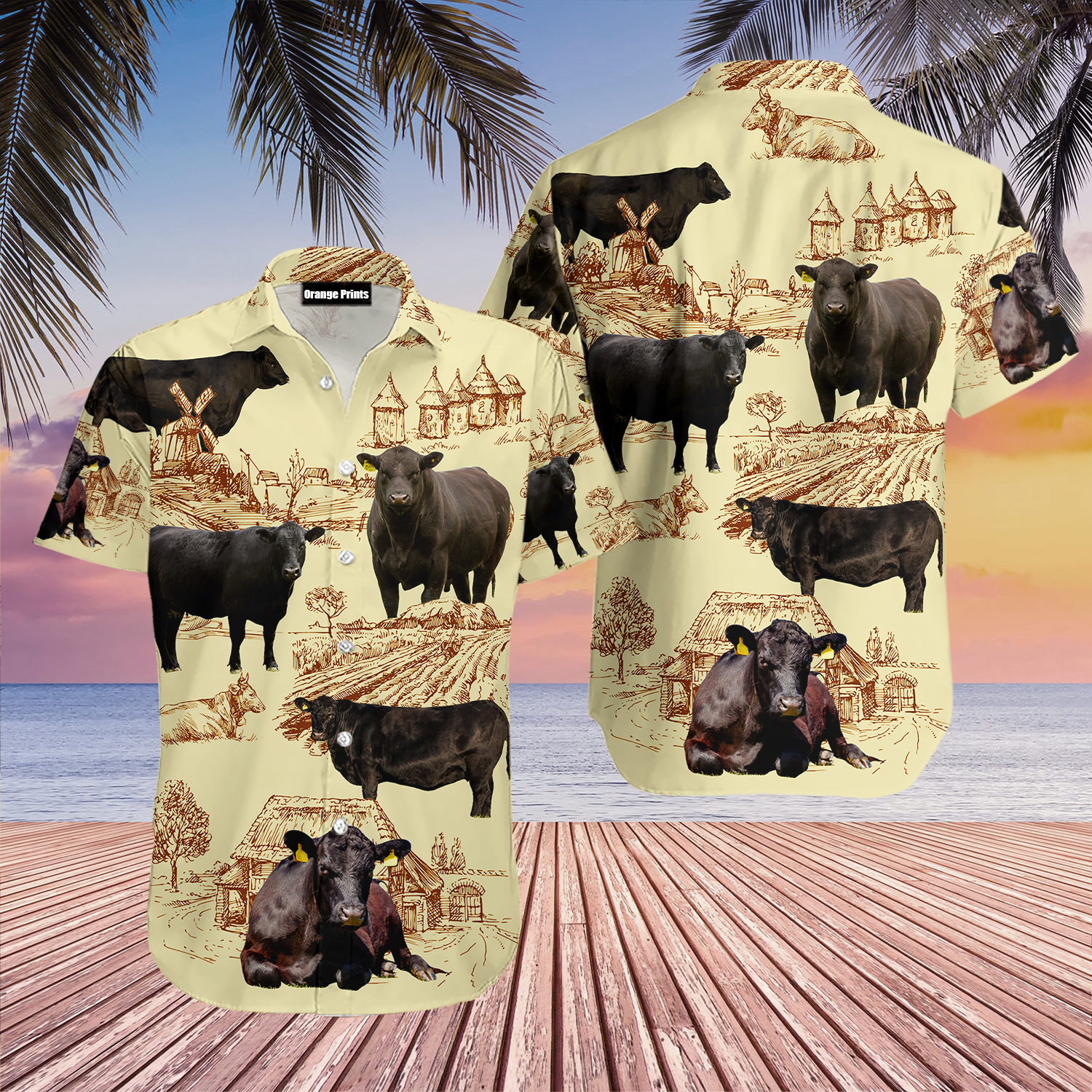 Black Angus Cattle Lovers Farm Hawaii Shirt For Men Women Ha109086