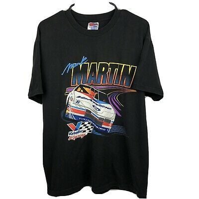 Vintage Nascar Mark Martin Shirt 90s Nascar Valvoline Racing Single Stitch T 9395