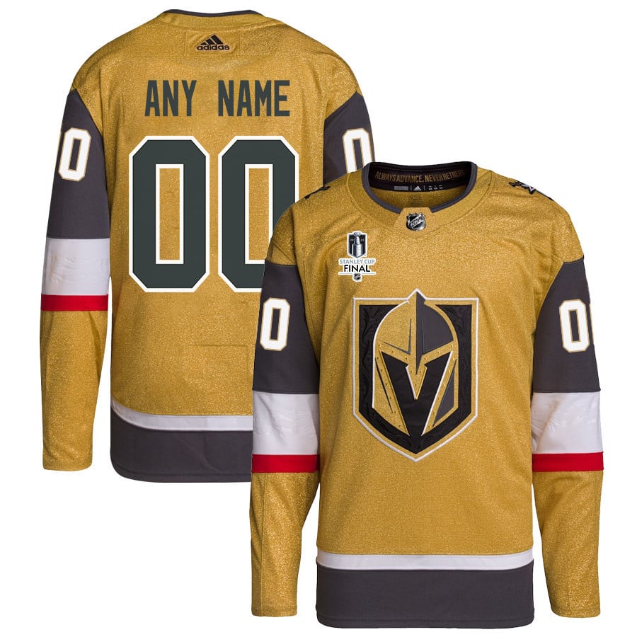 Vegas Golden Knights Stanley Cup 2023 Final Patch Home Breakaway Custom Men Jersey – Gold