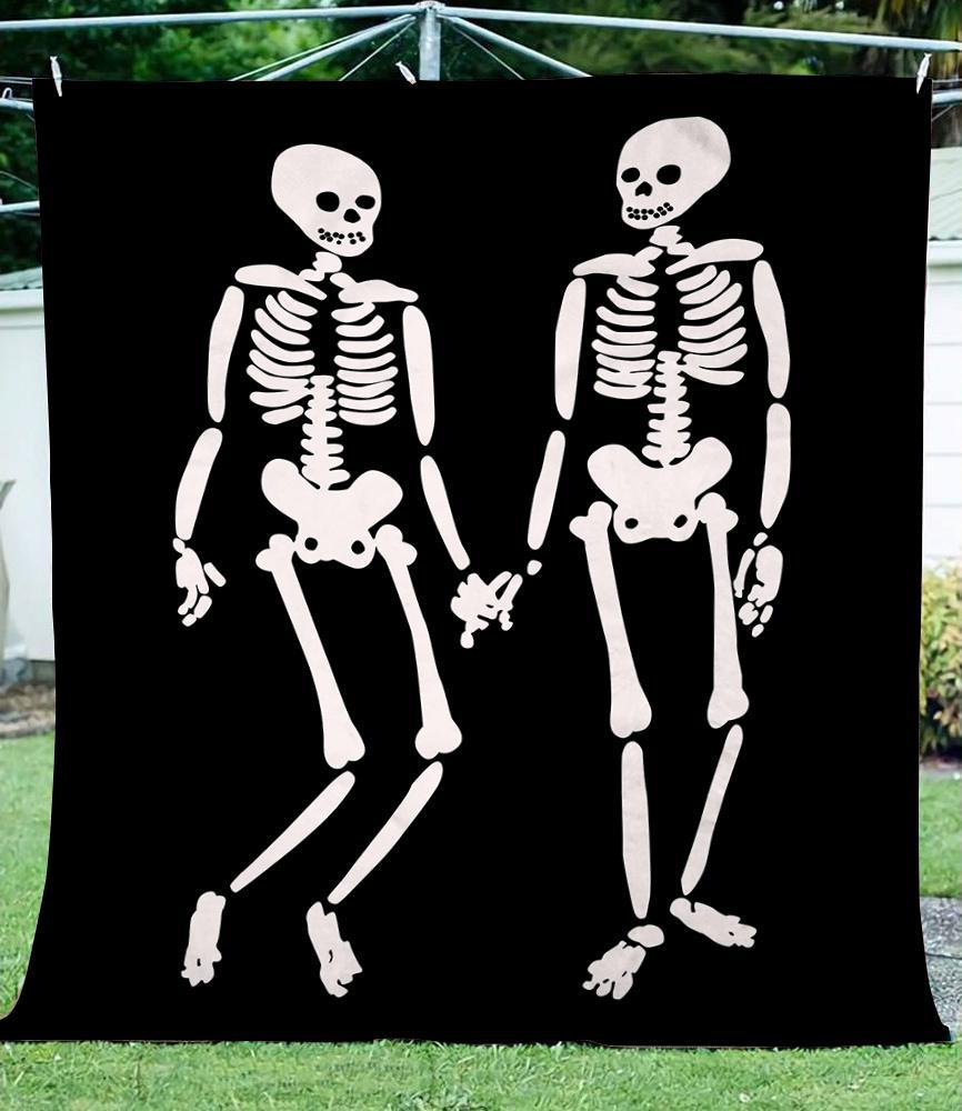 Halloween Skull Gift Fleece Blanket – Quilt Blanket