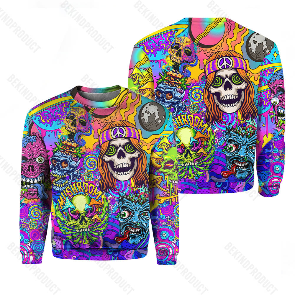 Skull Hippe Peace Life Color Limited Crewneck Sweatshirt All Over Print Sweatshirt For Women Sweatshirt For Men Swn1102