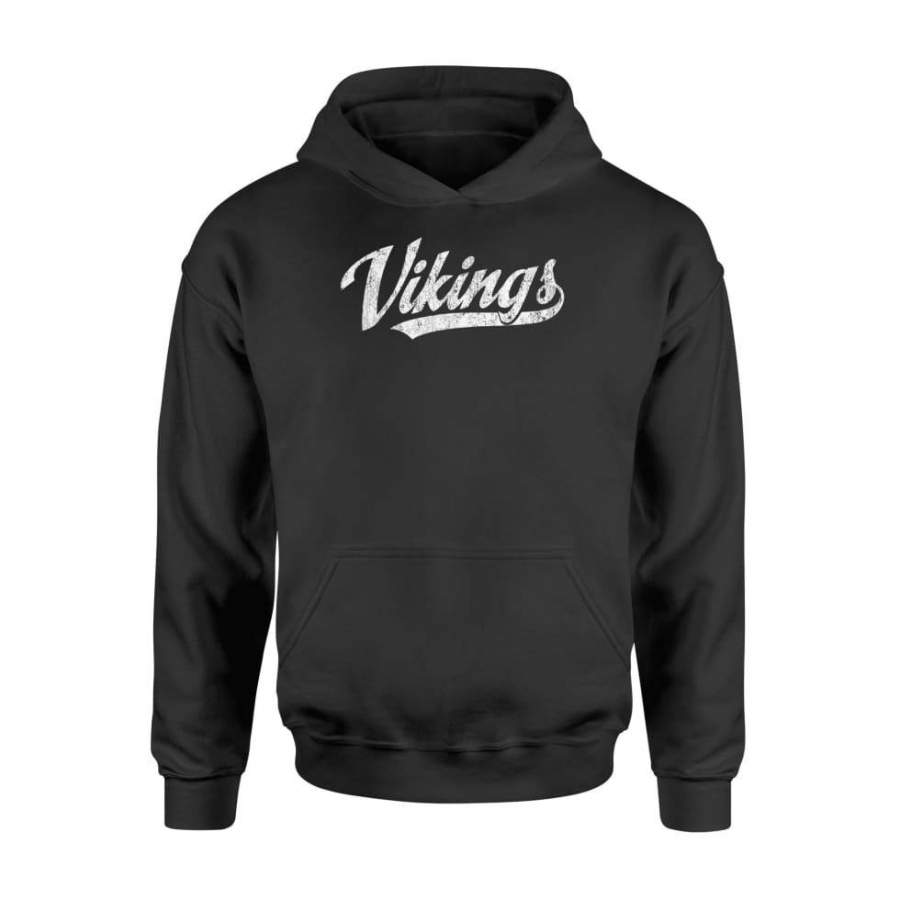 Vikings Mascot Tvintage Sports Name Design – Standard Hoodie