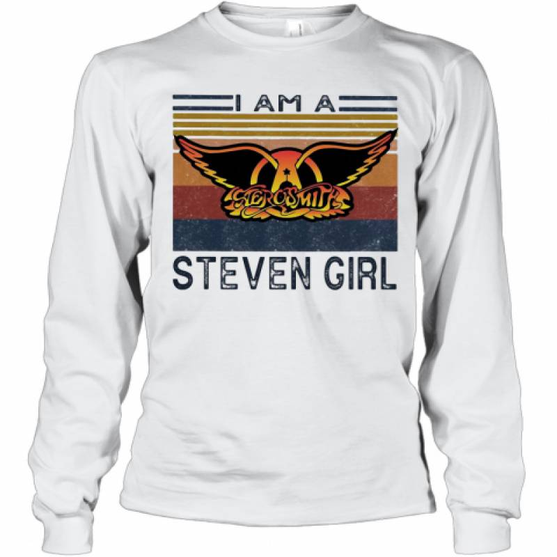 Aerosmith I Am A Steven Girl Vintage Retro Long Sleeve T-Shirt