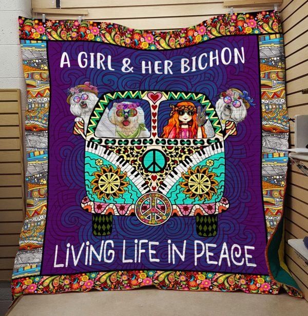 A Girl And Her Bichon 3D Quilt Blanket HGM6