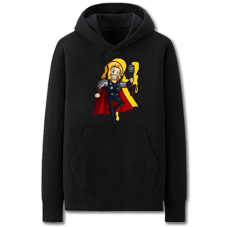 Thor Thor Hoodies – Solid Color Thor Thor Cartoon Style Cute Fleece Hoodie