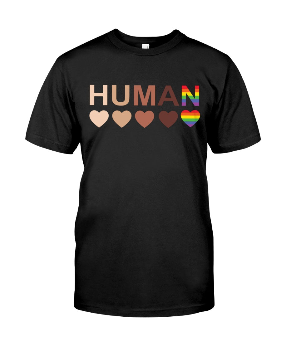 Human No Racism Rainbow Vintage Style Standard/Premium T-Shirt