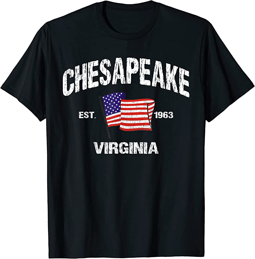 Chesapeake Virginia VA USA Stars & Stripes Vintage Style T-Shirt