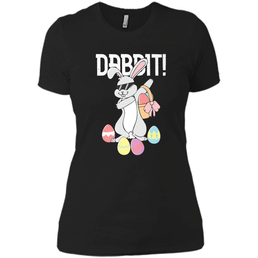 Dabbit T-Shirt Funny Dabbing Hip Hop Easter Bunny Shirt Next Level Ladies Boyfriend Tee