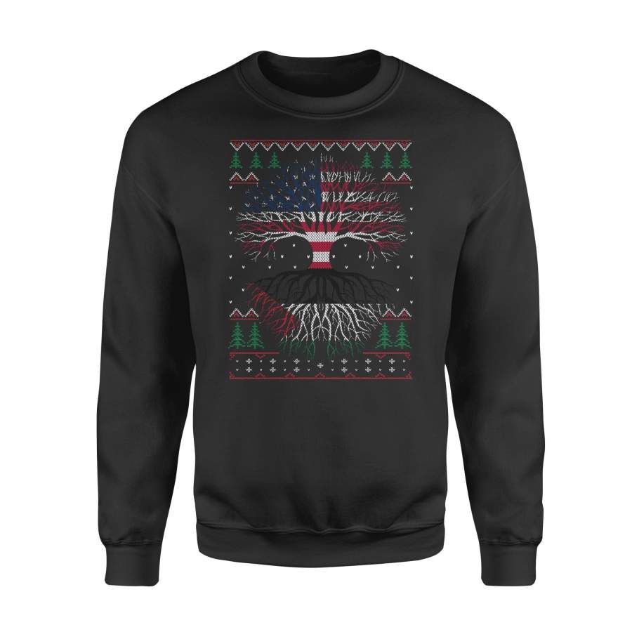 YOLOstuff Jordanian Roots American US Grown Flag Ugly Christmas – Standard Fleece Sweatshirt