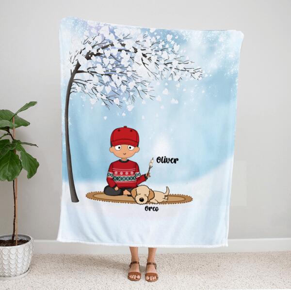 Personalized Dog Dad Blanket – Christmas Gift Ideas – Up To 4 Dogs