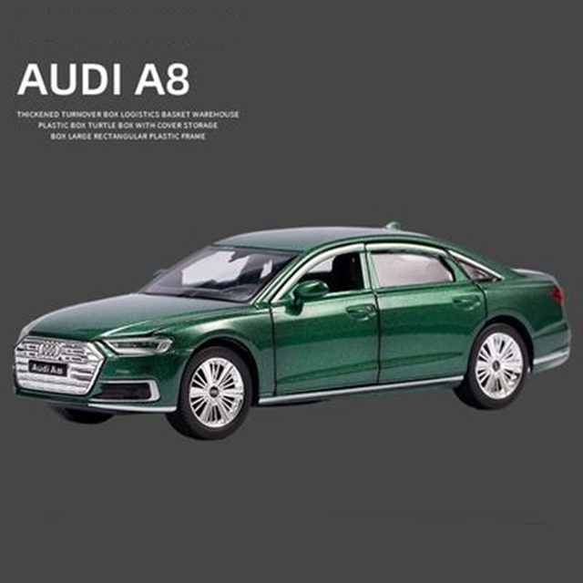 1:32 Diecasts AUDI A8L Alloy Car Model Metal Toy Vehicles High Simulation Pull Back Sound Light Car Childrens Gift Collection alx