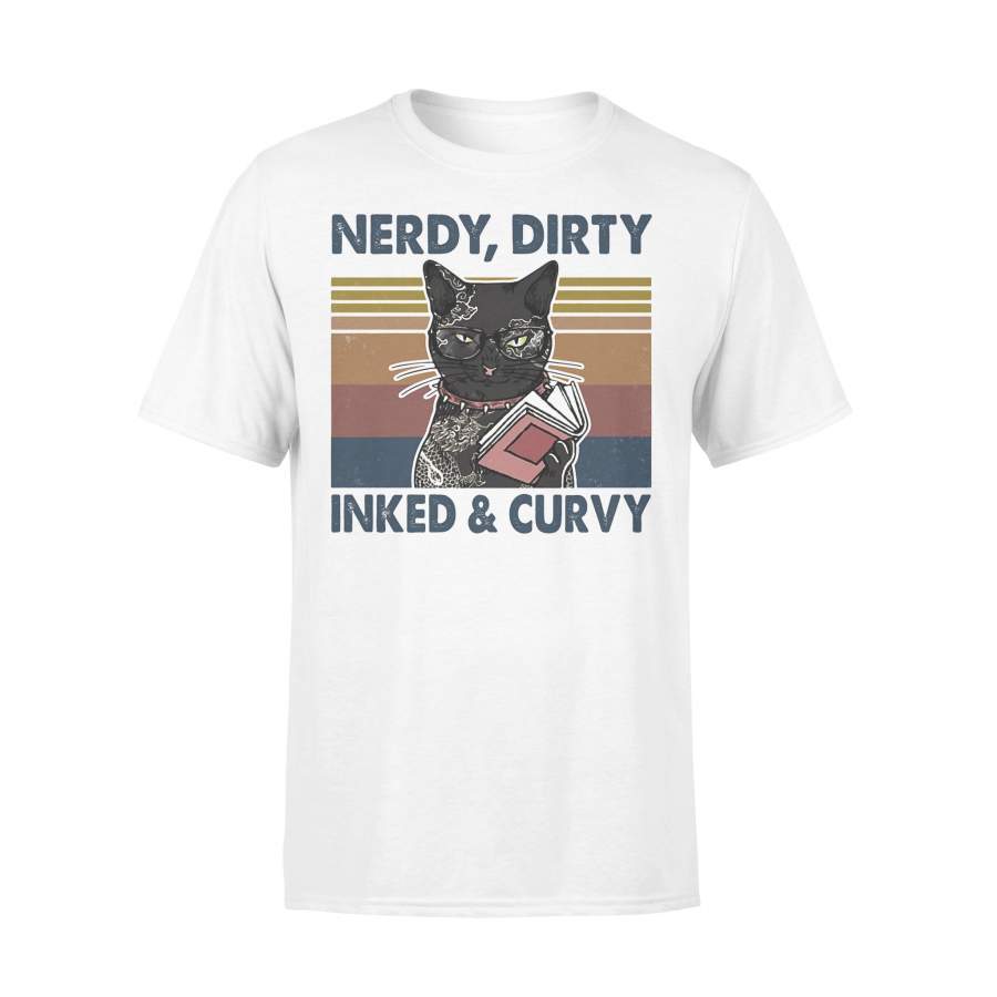 Tattoo Artist Cat Lovers Nery Dirty Inked Curvy Vintage Retro T-shirt