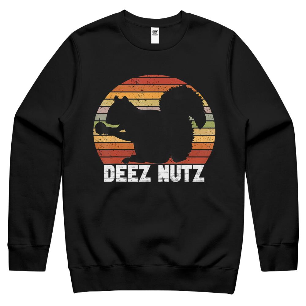 Deez Nuts Nutcracker Christmas Pajama Funny Ugly Xmas Crewneck Sweatshirt