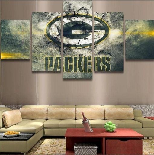 Green Bay Packers 5 Sport 5 Panel Canvas Art Wall Decor