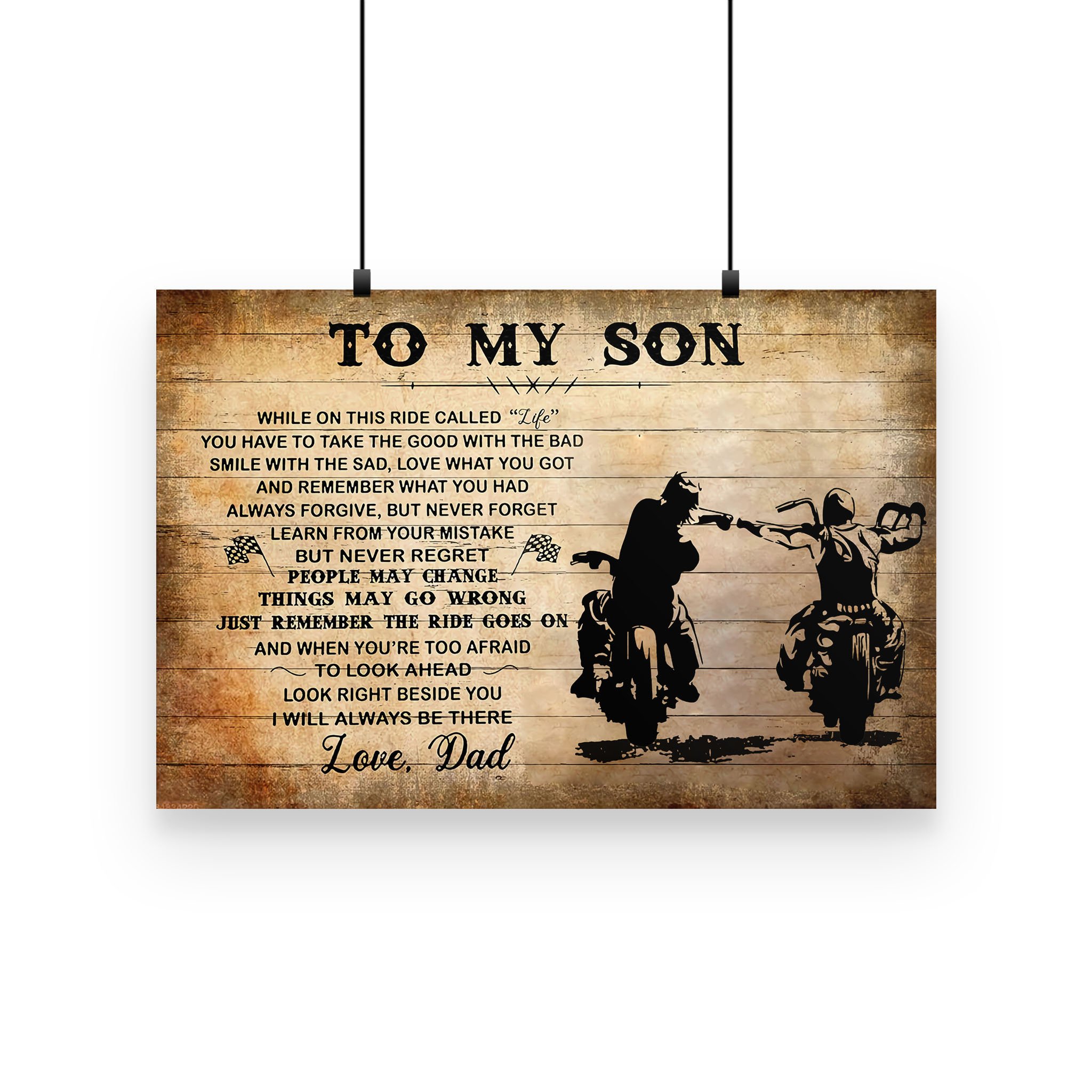 Biker While On This Ride Called Life Poster Gift For Son