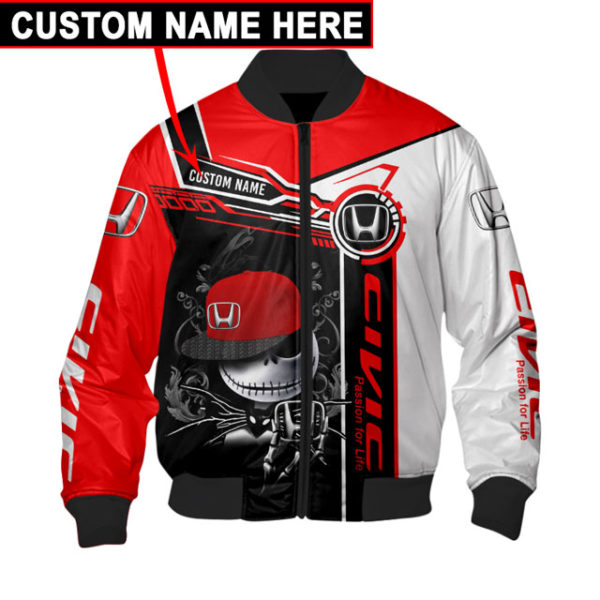 Custom Name Honda, Honda 3D Spring Autumn New Fashion Mens Casual Jacket Large Size Men Pilot Bomber Jacket Gw19