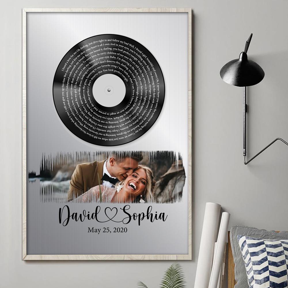 Personalized Gift For Couple Anniversary For Him For Her Song Lyrics Vinyl Disc Standard Poster