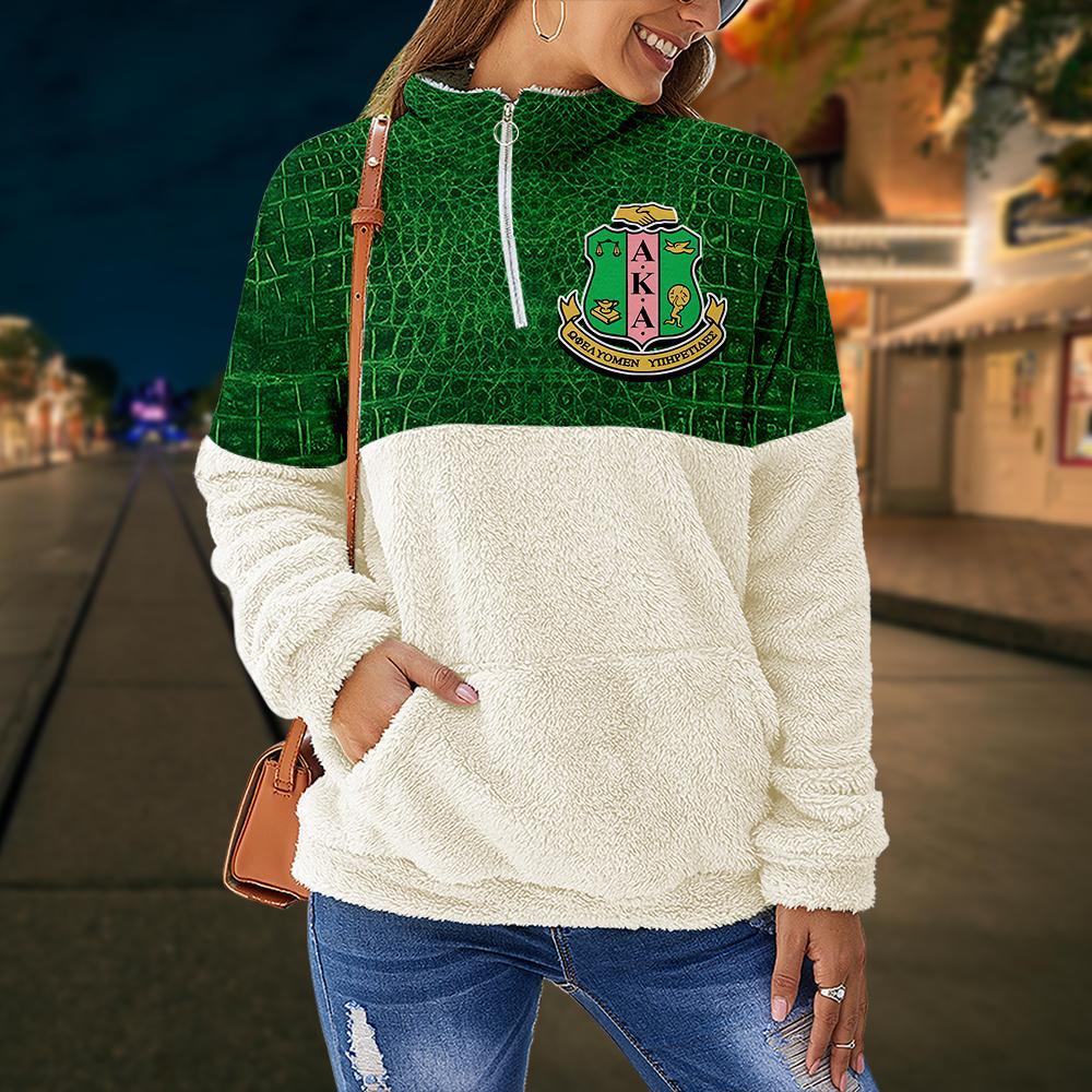 Alpha Kappa Alpha fleece stand collar sweatshirt 5