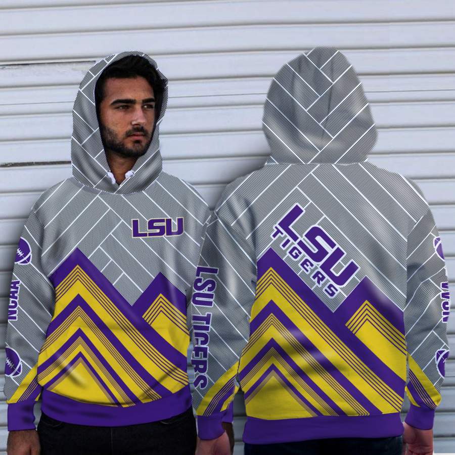 Black Cross Line LSU Tigers Hoodie