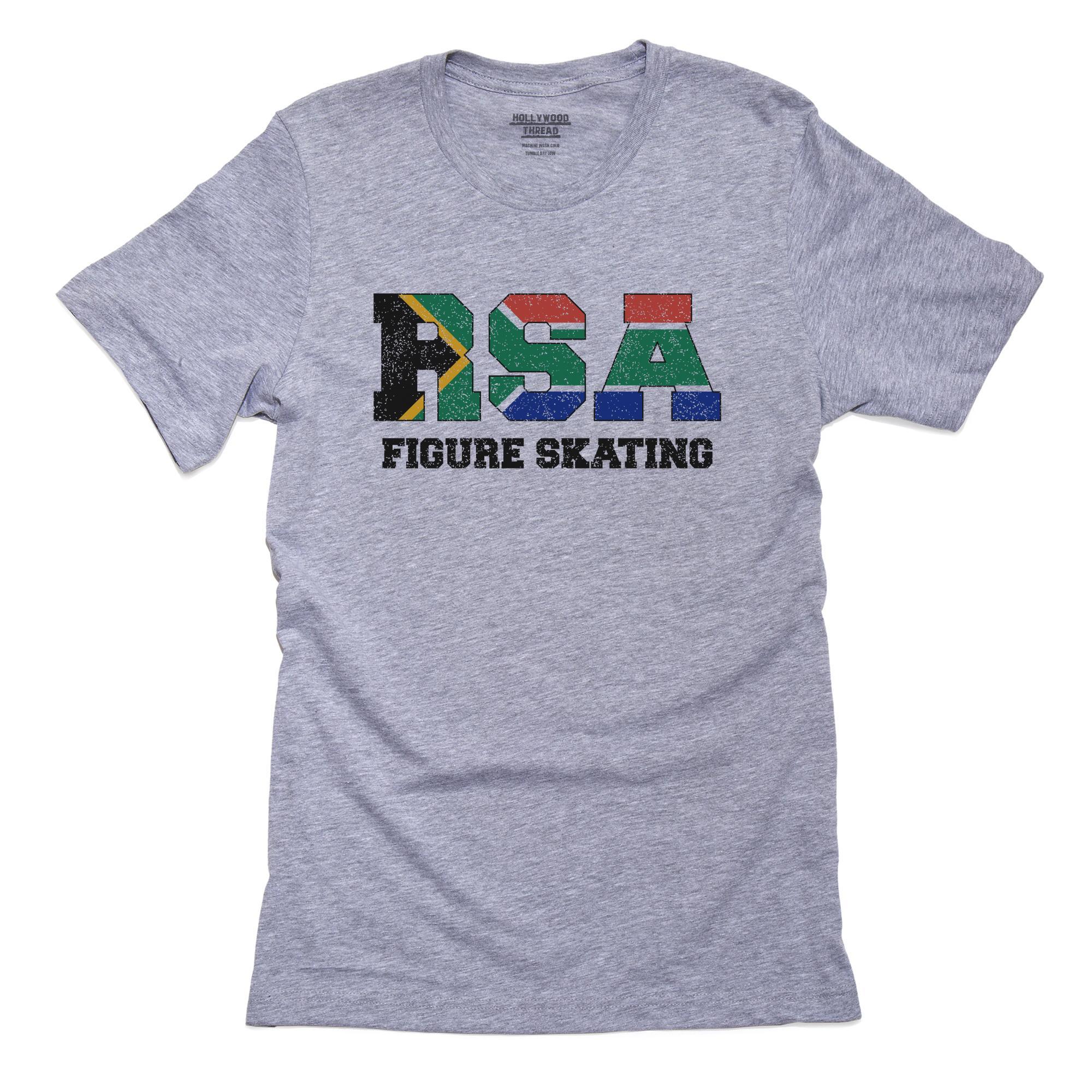 South African Figure Skating – Winter Olympic – RSA Flag T-Shirt, Framed Print, Pillow, Golf Towel