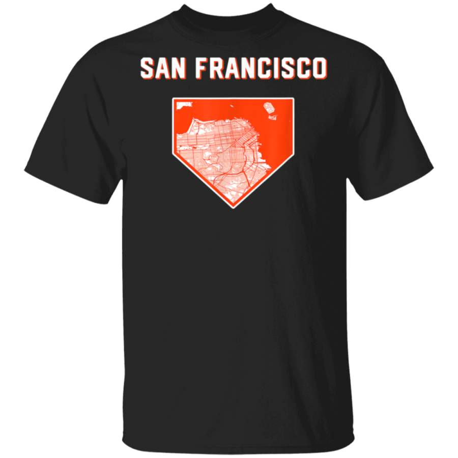 San Francisco Baseball City Home Map TShirt