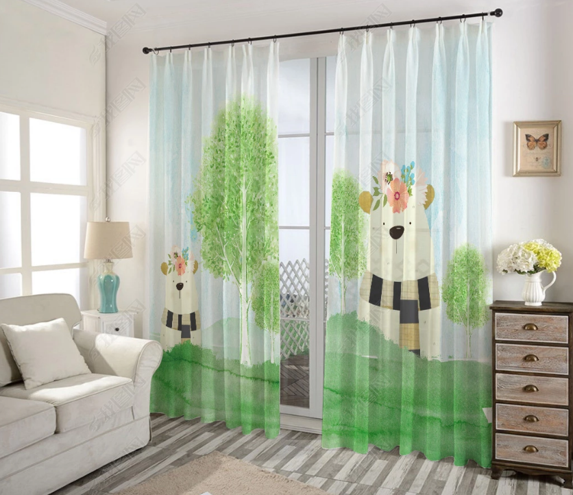 3D Cartoon Animal Tree Curtains And Drapes Lqh 88