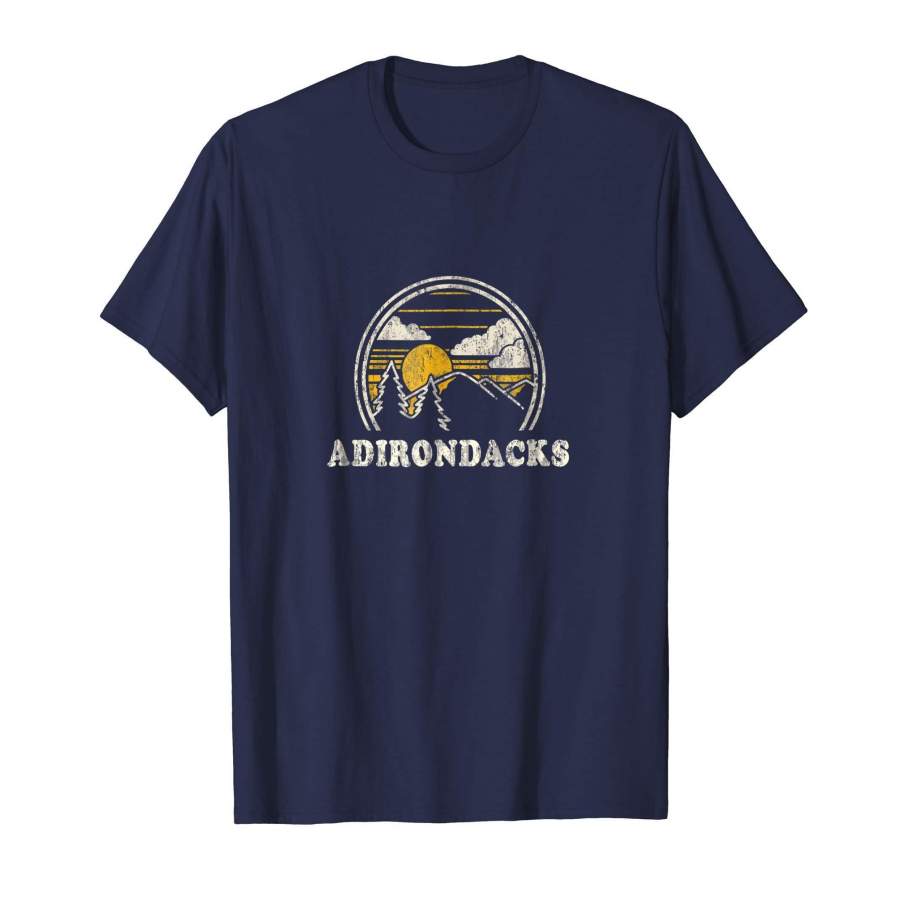 Adirondacks New York NY T Shirt Vintage Hiking Mountains Tee