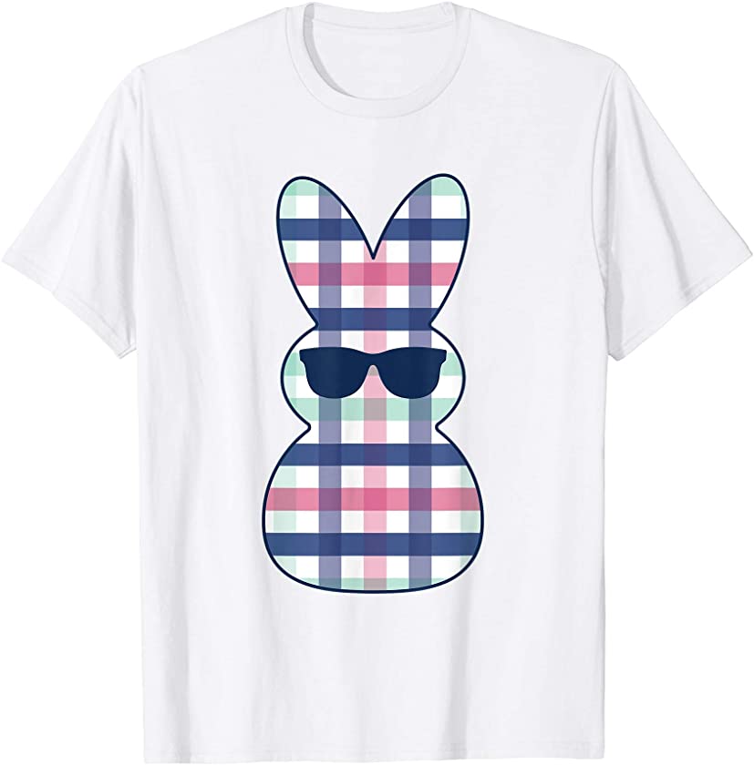 Cute Plaid Happy Easter Bunny T-Shirt