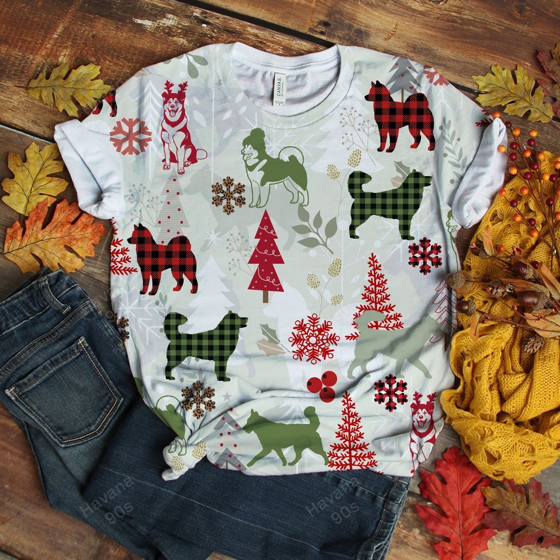 Alaskan Malamute T-shirt Christmas Flannel
