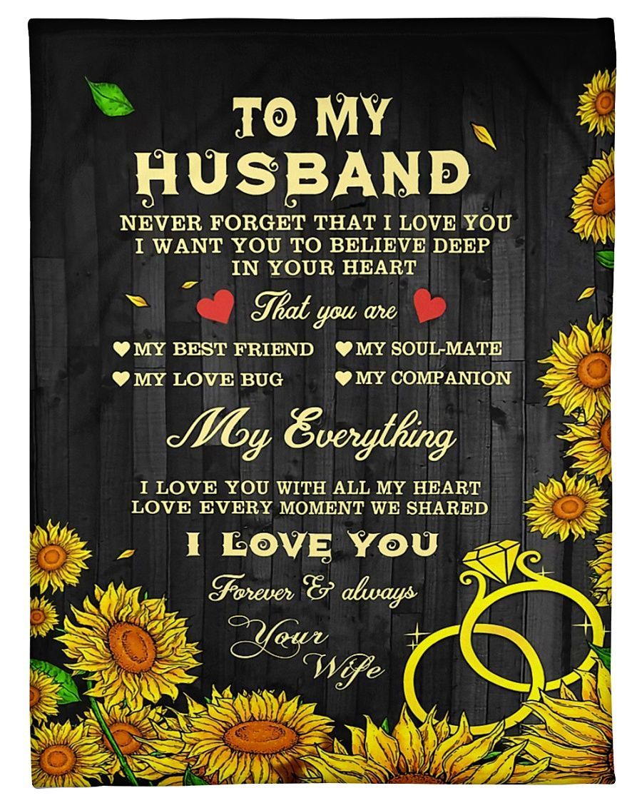 To My Husband, My Everything,Soft Blanket, Fleece Blanket,Gift For Husband For Valentine’S Day Home Decor Bedding Couch Sofa Soft And Comfy Cozy