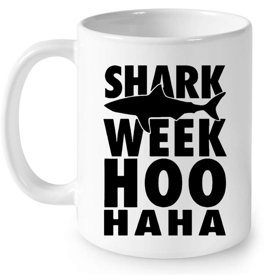 Shark Week Hoo Haha – Full-Wrap Coffee White Mug