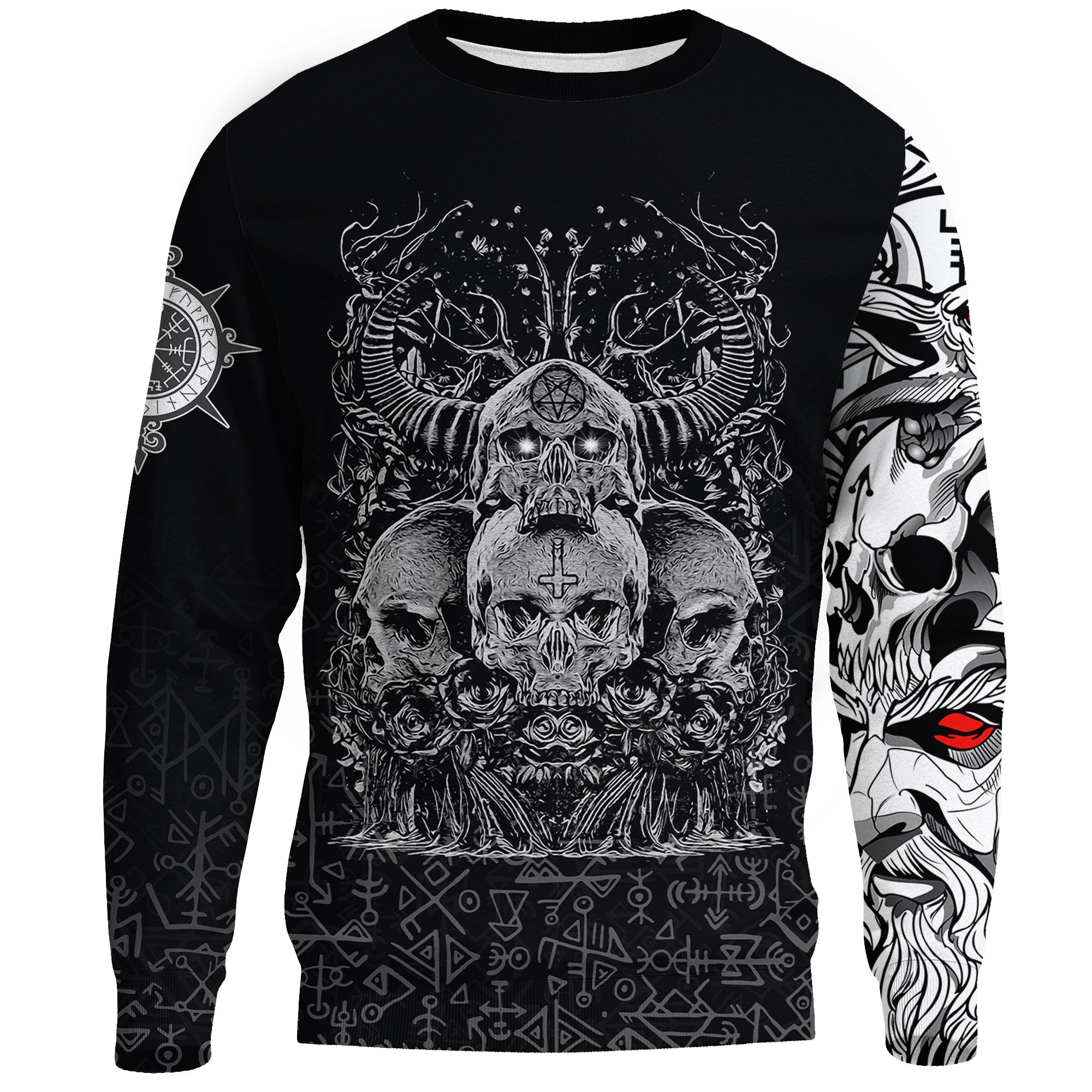 (Custom) Viking Skull Hornor Sweatshirt A27