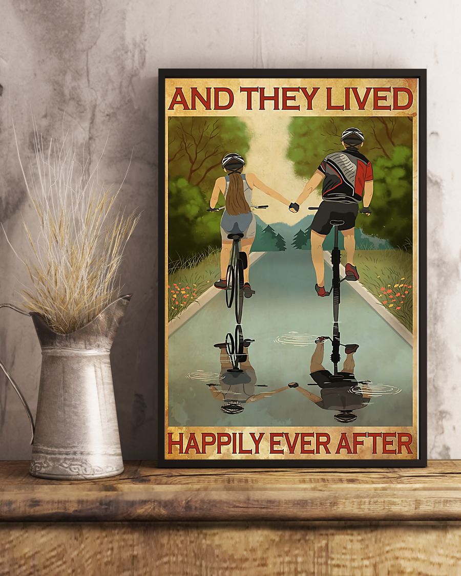 Cycling Happily Ever After Vertical Canvas And Poster | Wall Decor Visual Art