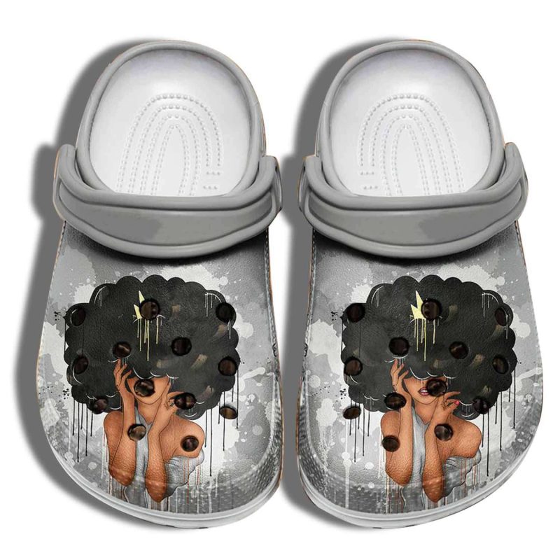 Black Queen Girl Crocband Clog Shoes