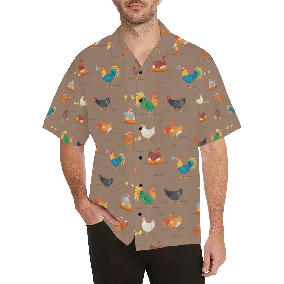 Chicken Happy Print Pattern Hawaii Lover Hawaii Shirt For Men Women Ha68926