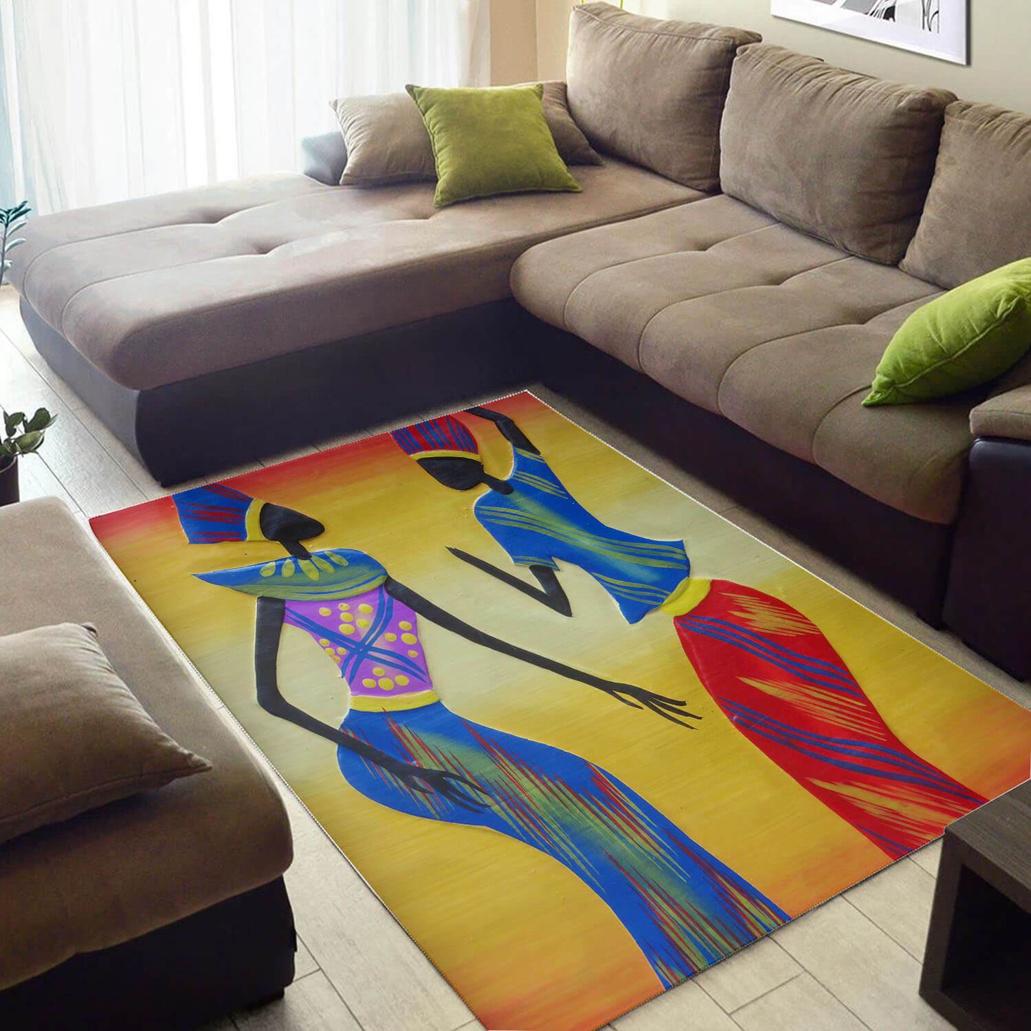 Cool African Rug Pretty Afrocentric Afro Woman African Design Floor Rug African House Decor WBG3743