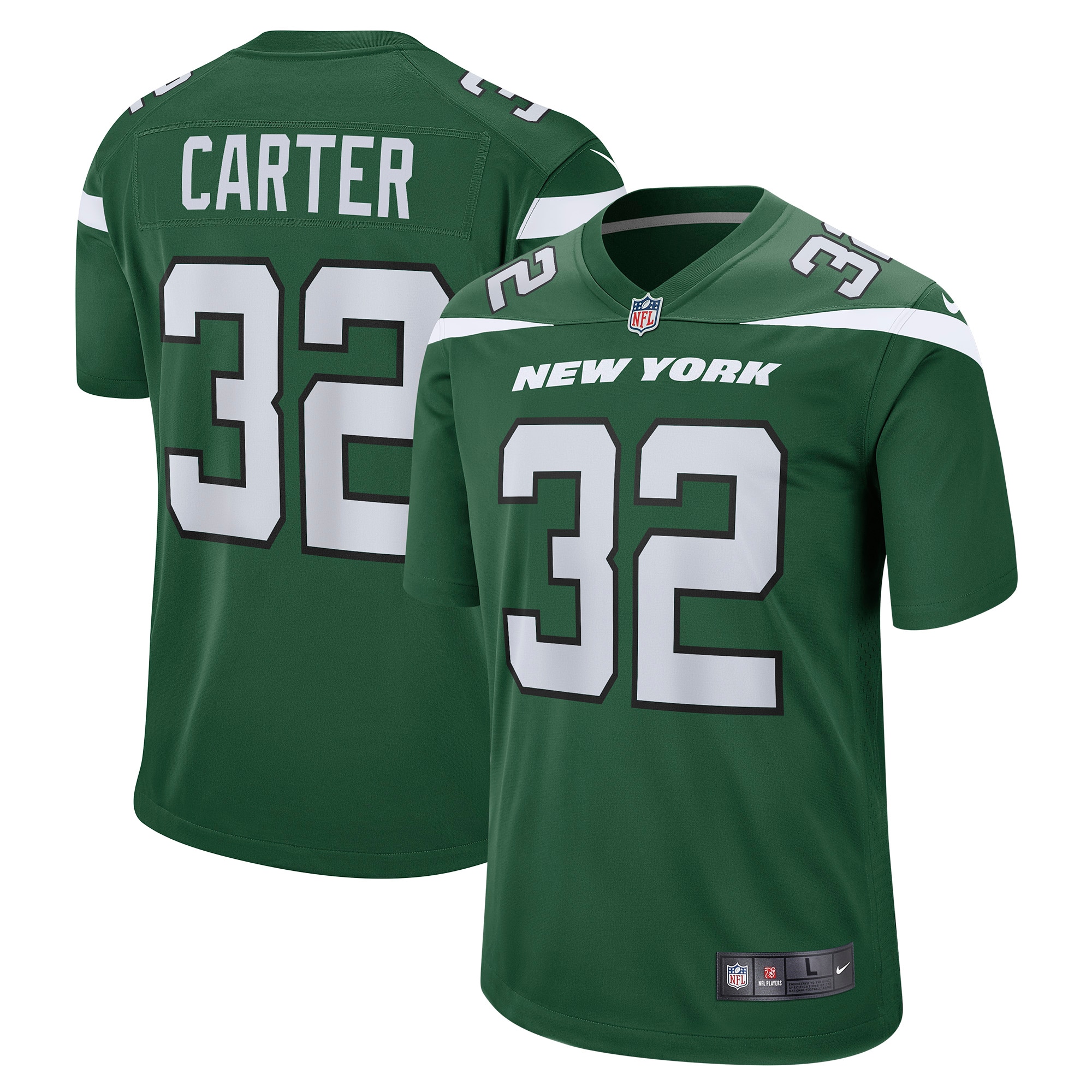 Michael Carter New York Jets Game Jersey – Gotham Green