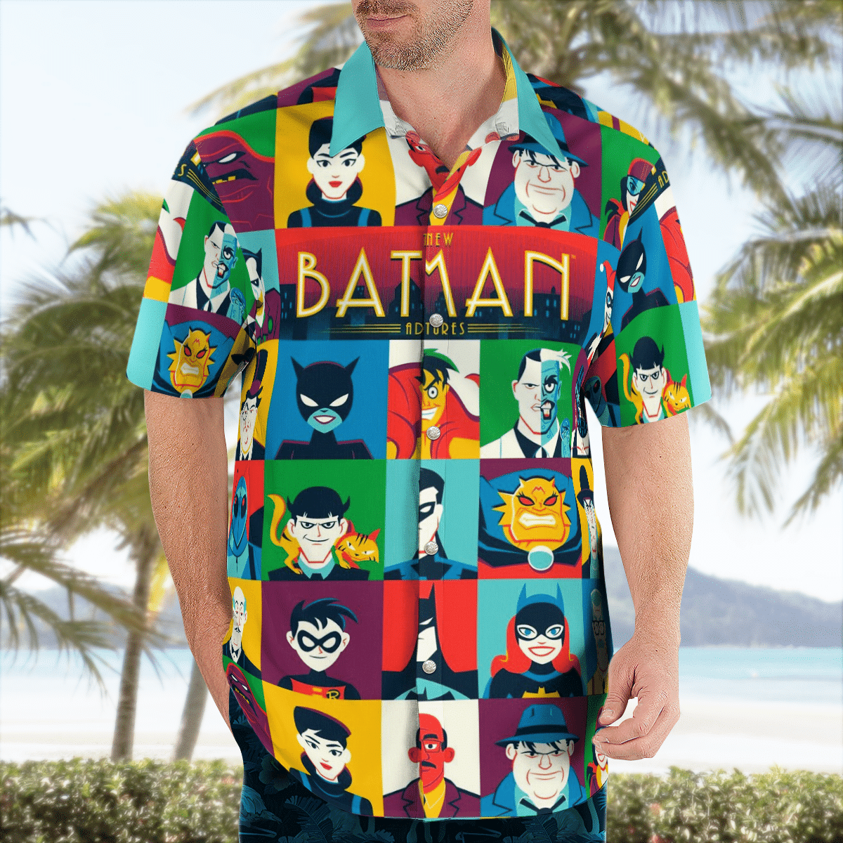 Animated The New Batman Adventure For Man And Woman Print Short Sleeve Hawaiian Shirt Y97