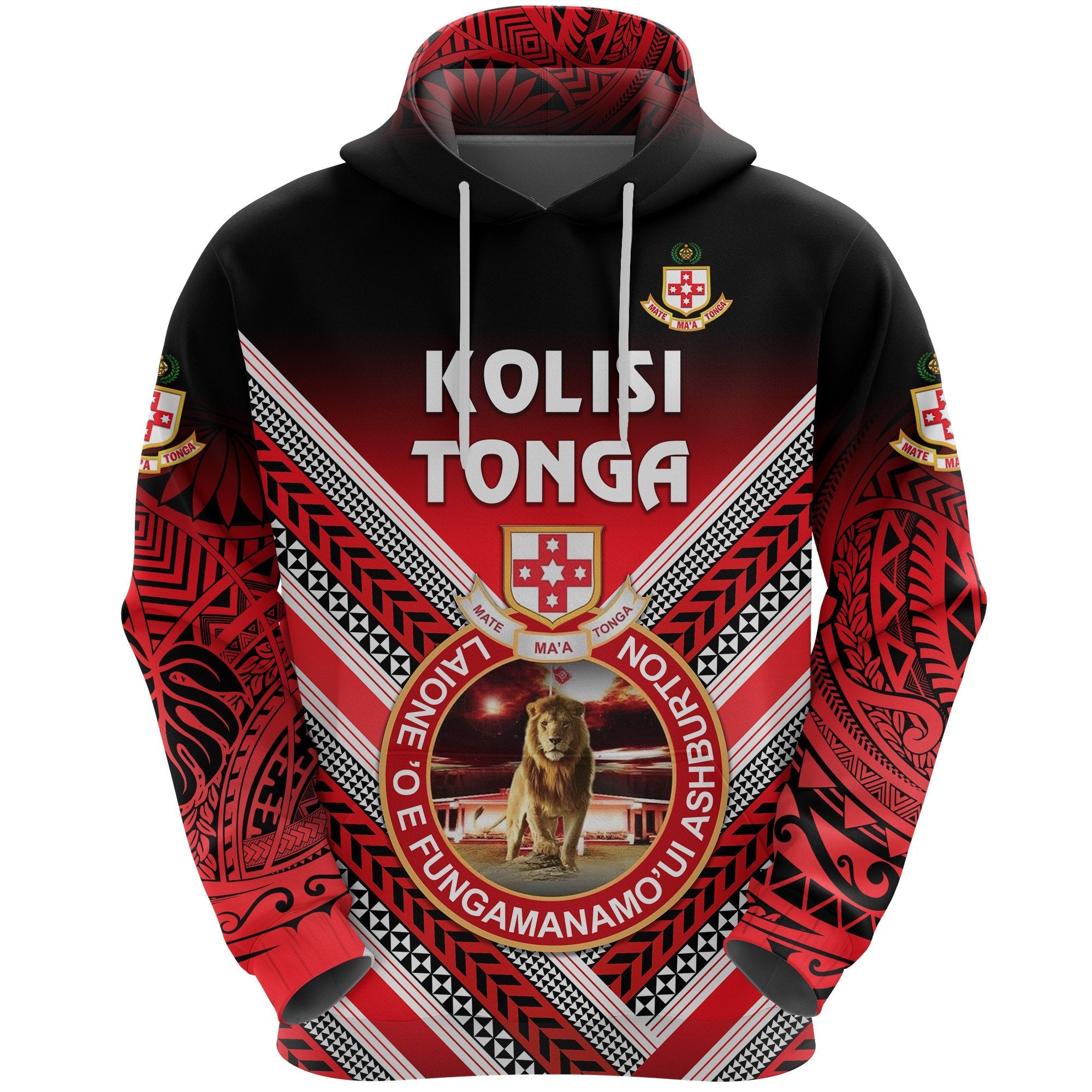 (Custom Personalised) Kolisi Tonga Hoodie Mate Ma’A Tonga Creative Style, Custom Text And Number – Lion