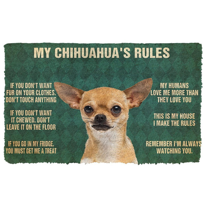 Waybackapparel My Chihuahua’S Rules 3D Doormat